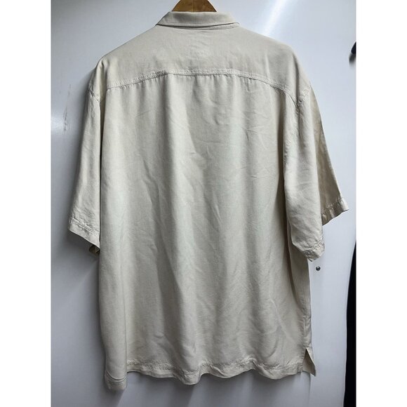 Tommy Bahama 100% Silk Tropic Isles Shirt Size XL Men's Beige/cream - Picture 3 of 3